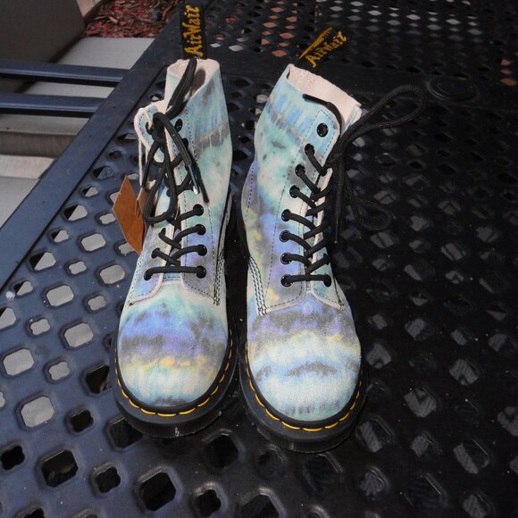 DR MARTENS Blue Tie-dye Canvas 